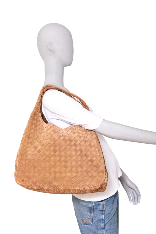 BOTTEGA CAMPANA MEDIUM SUEDE CARAMEL