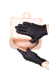 CHANEL MINI FLAP TOP HANDLE FLAP BEIGE SHINY LAMBSKIN - GOLD HDWR