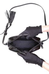 YSL LOU CAMERA BAG PATENT MATELASSÊ BLACK