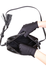YSL LOU CAMERA BAG PATENT MATELASSÊ BLACK