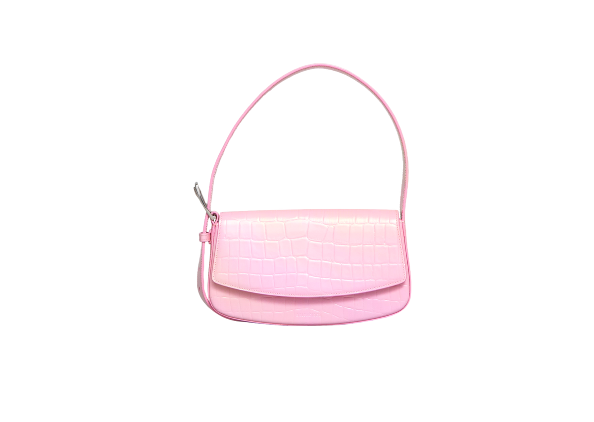 BALENCIAGA GHOST SLING CROCO EMBOSSED PINK