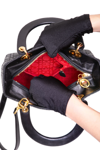 DIOR LADY DIOR VINTAGE MEDIUM CANNAGE BLACK