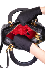 DIOR LADY DIOR VINTAGE MEDIUM CANNAGE BLACK