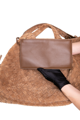 BOTTEGA CAMPANA MEDIUM SUEDE CARAMEL