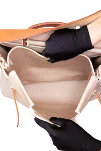 HERMÈS HERBAG ZIP 39 MM TOILE VACHE CALFSKIN NATURAL