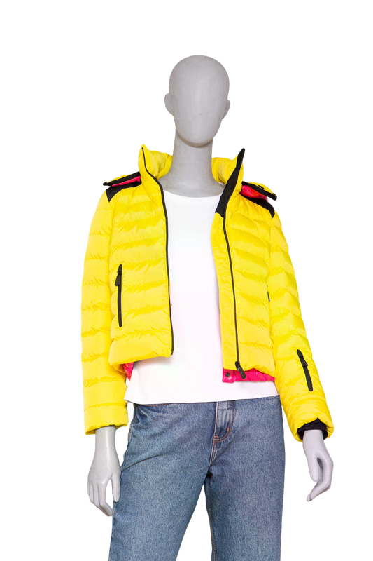 MONCLER ISSARLES GIUBBOTTO JACKET INFANTIL 12 YELLOW/PINK