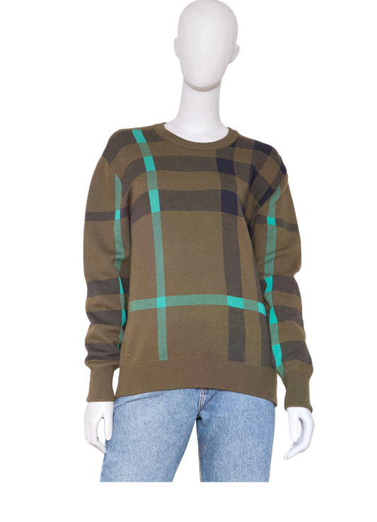 BURBERRY SWEATER WOOL CREWNECK HOUSE CHECK