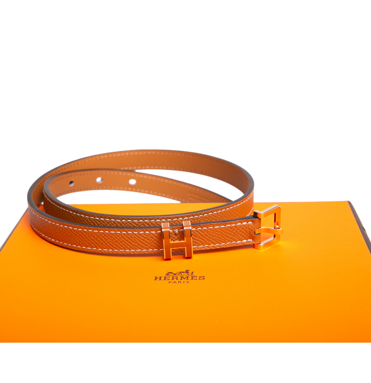 HERMÈS BELT POP H 15 EPSOM GOLD - ROSE GOLD