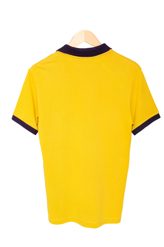 BURBERRY SHIRT POLO COTTON PEAR YELLOW/PURPLE