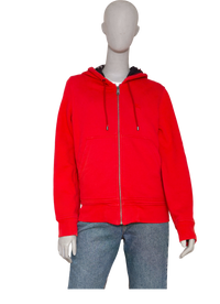 BURBERRY SWEATSHIRT COTTON HOODIE ZIP-UP RED