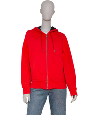 BURBERRY SWEATSHIRT COTTON HOODIE ZIP-UP RED