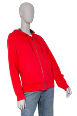 BURBERRY SWEATSHIRT COTTON HOODIE ZIP-UP RED