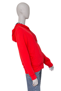 BURBERRY SWEATSHIRT COTTON HOODIE ZIP-UP RED