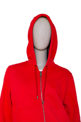 BURBERRY SWEATSHIRT COTTON HOODIE ZIP-UP RED