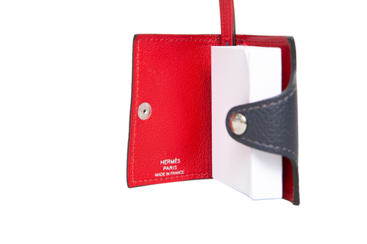 HERMÈS ULYSSE NANO LEATHER BLEU SAPHIR/ROUGE DE COEUR