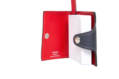 HERMÈS ULYSSE NANO LEATHER BLEU SAPHIR/ROUGE DE COEUR