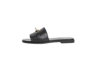 HERMÈS SANDAL GIULIA CALFSKIN NOIR - PERMABRASS - 34 BR