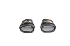 HERMÈS SANDAL GIULIA CALFSKIN NOIR - PERMABRASS - 34 BR