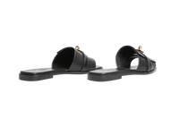 HERMÈS SANDAL GIULIA CALFSKIN NOIR - PERMABRASS - 34 BR