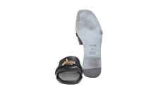 HERMÈS SANDAL GIULIA CALFSKIN NOIR - PERMABRASS - 34 BR