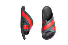 GUCCI SLIDE CRISS CROSS RUBBER WEB BLACK - 41/42 BR