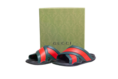 GUCCI SLIDE CRISS CROSS RUBBER WEB BLACK - 41/42 BR