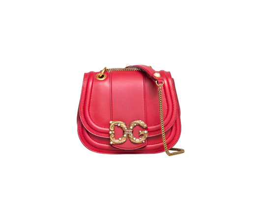 D&G DG AMORE CROSSBODY LEATHER RED