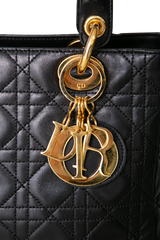 DIOR LADY DIOR VINTAGE MEDIUM CANNAGE BLACK