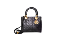 DIOR LADY DIOR VINTAGE MEDIUM CANNAGE BLACK