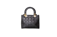 DIOR LADY DIOR VINTAGE MEDIUM CANNAGE BLACK