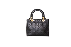 DIOR LADY DIOR VINTAGE MEDIUM CANNAGE BLACK