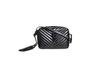 YSL LOU CAMERA BAG PATENT MATELASSÊ BLACK