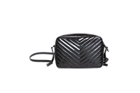 YSL LOU CAMERA BAG PATENT MATELASSÊ BLACK