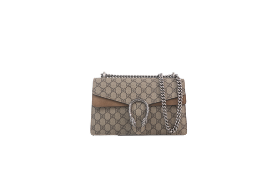 GUCCI DIONYSUS SUPREME SMALL SUEDE BEIGE