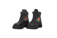 GUCCI ANKLE BOOTS TRACTOR WEB BLACK