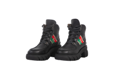 GUCCI ANKLE BOOTS TRACTOR WEB BLACK