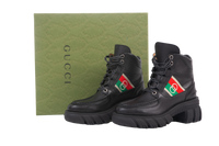 GUCCI ANKLE BOOTS TRACTOR WEB BLACK