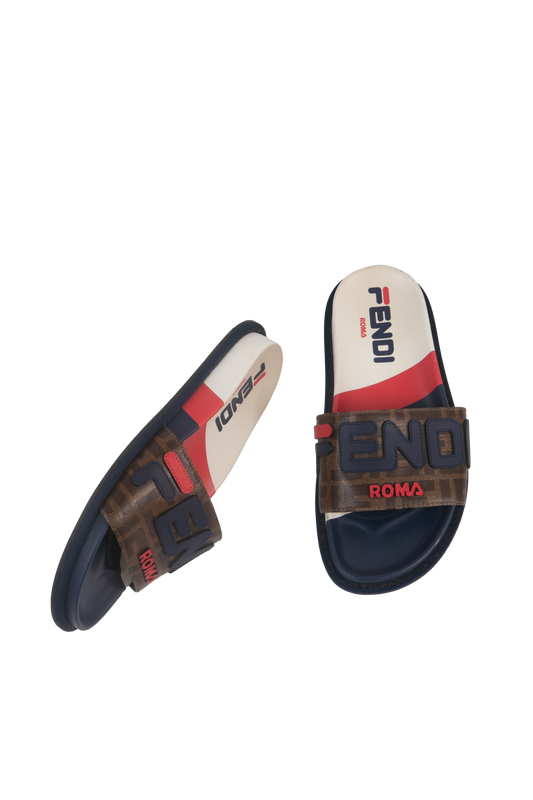 FENDI X FILA SLIDE FF MANIA PATTERN