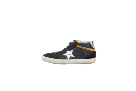 GOLDEN GOOSE SNEAKER MIDSTAR GLITTER BLACK