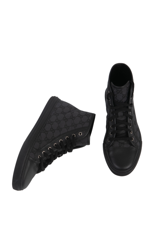 GUCCI SNEAKER HIGH TOP BLACK MONOGRAM