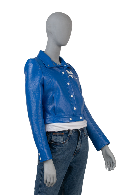 COURRÈGES JACKET CROPPED BLUE PATCH