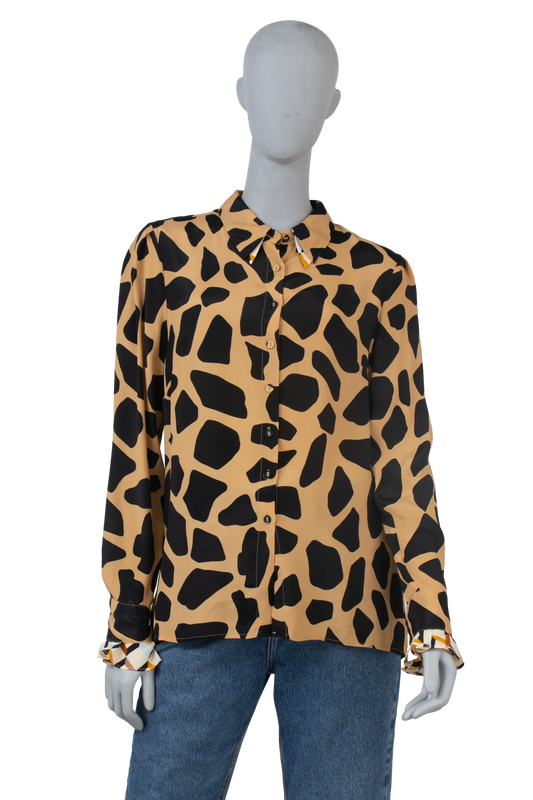 DVF BLUSA ESTAMPADA LEOPARD