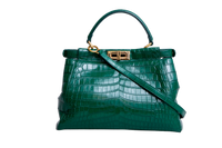 FENDI PEEKABOO MEDIUM CROCO EMBOSSED GREEN