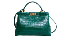 FENDI PEEKABOO MEDIUM CROCO EMBOSSED GREEN