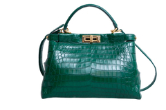 FENDI PEEKABOO MEDIUM CROCO EMBOSSED GREEN