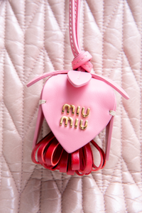 MIU MIU LEATHER TRICK PINK/RED CHARM