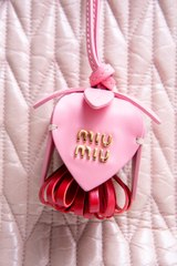 MIU MIU LEATHER TRICK PINK/RED CHARM