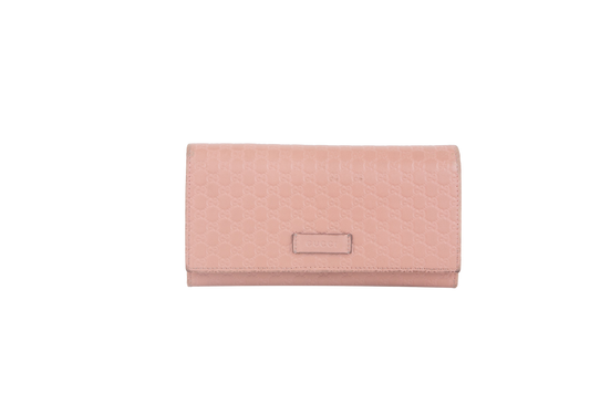 GUCCI WALLET LONG MICROGUCCISSIMA LIGHT PINK