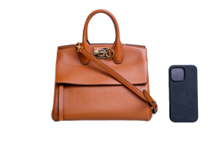 FERRAGAMO STUDIO TOTE LEATHER BROWN
