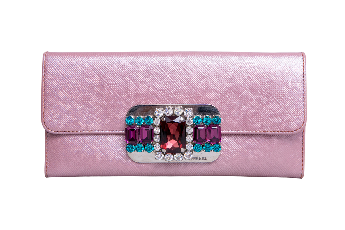 PRADA SAFFIANO STONES WALLET ANTICO